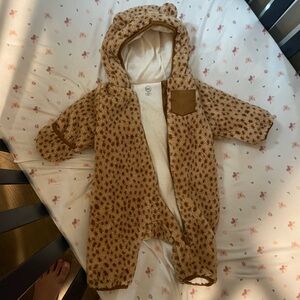 Cozy Tan Leopard Print Kids One Piece
